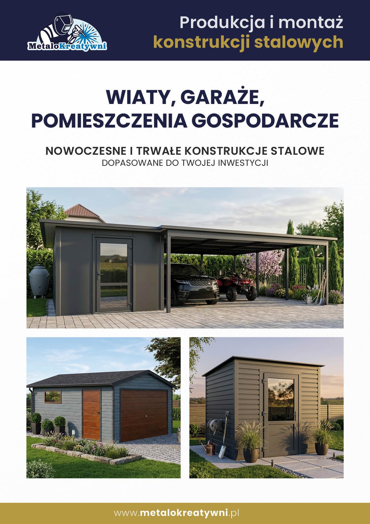 Okładka katalogu wiat, garaży i pomieszczeń gospodarczych MetaloKreatywni