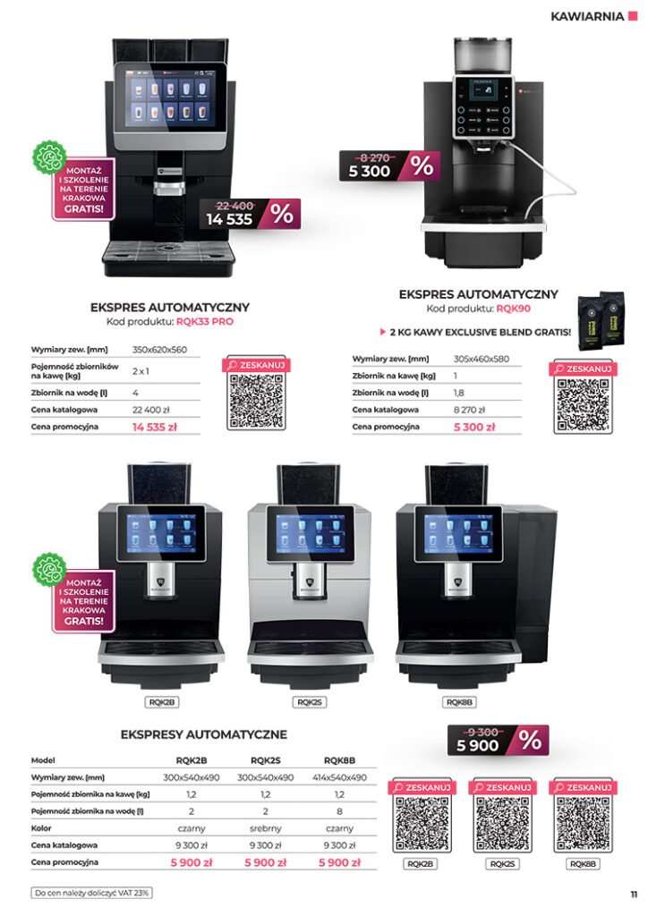 Zdjęcie strony gazetki reklamowej Multi Gastro z prezentacją ekspresów do kawy