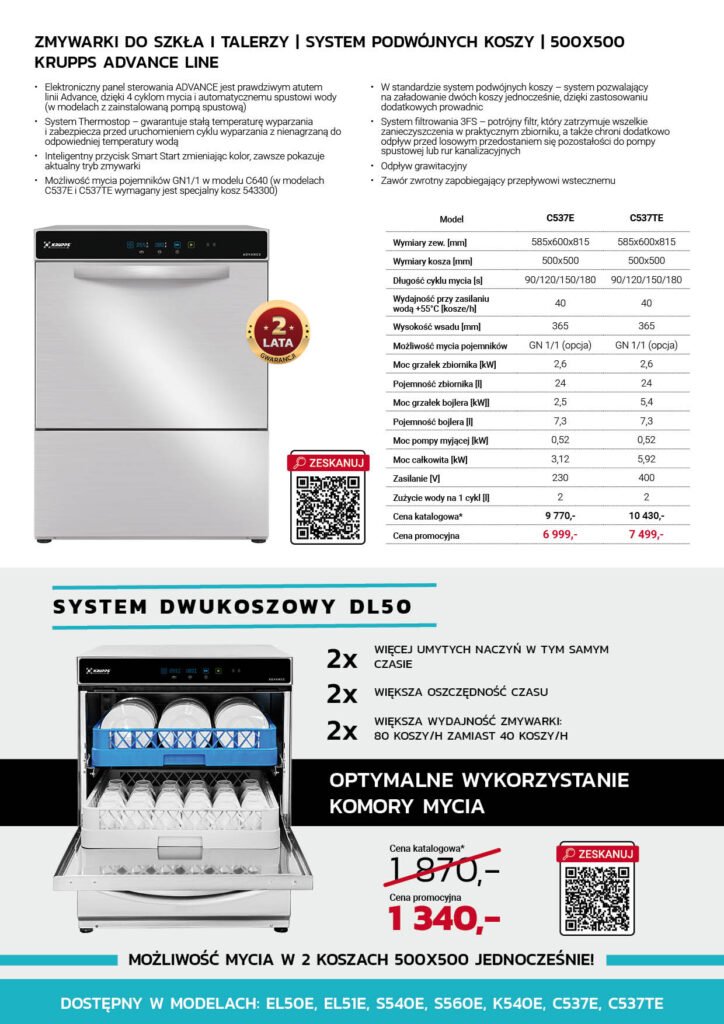 Zdjęcie strony gazetki reklamowej Resto Quality z prezentacją zmywarek automatycznych