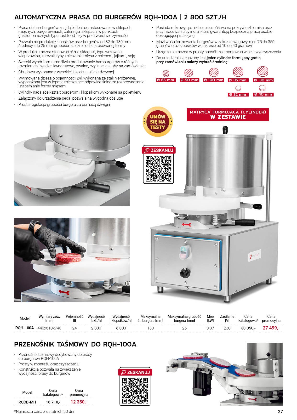 Zdjęcie strony gazetki reklamowej Resto Quality z prezentacją kotleciarek automatycznych